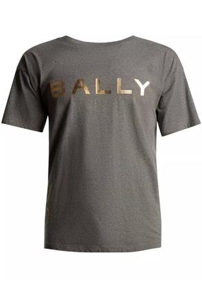Bally logo-flocked organic cotton T-shirt - Grey