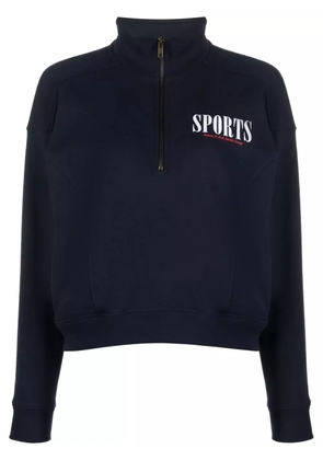 Sporty & Rich logo-print half-zip sweatshirt - Blue
