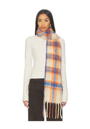Free People Highland Plaid Skinny Scarf in Ivory.