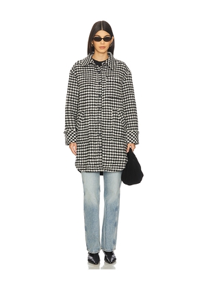 Free People x We The Free Get Around Houndstooth Shirt In Black & White in Black,White. Size L. Also in M, S, XL, XS.