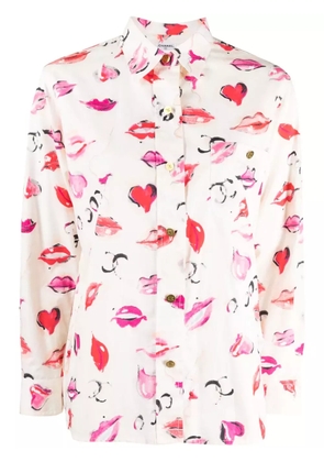 CHANEL Pre-Owned 1990-2000s lipstick-print cotton shirt - Multicolour