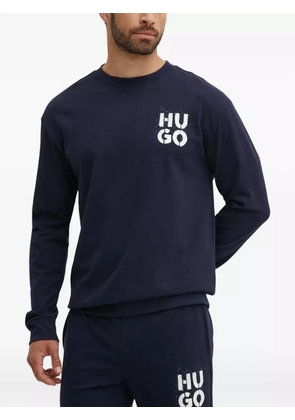 HUGO logo-detail sweatshirt - Blue