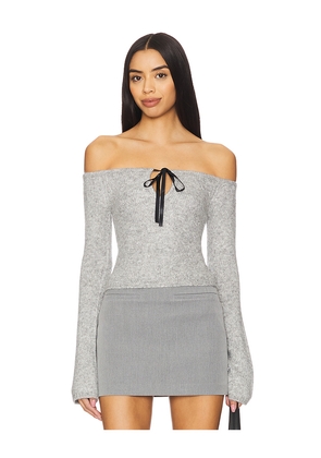 MAJORELLE Eve Off Shoulder Top in Grey. Size M. Also in XL.