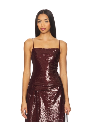 Kate Barton Sequin Column Tank Top in Burgundy. Size 0. Also in 2, 4.