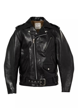Maison MIHARA YASUHIRO zip-up belted leather jacket - Black