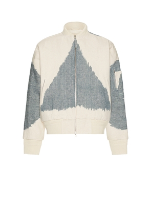 Kardo Max Oversized Quilted Bomber Jacket in White. Size L. Also in M, S, XL/1X.