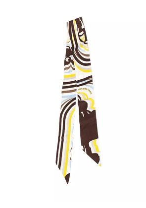 Hermès Pre-Owned 2019-2020 Brides de Gala Shadow Twilly Silk Scarf scarves - White