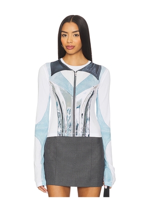 Kate Barton Illusion Print Long Sleeve Top in White. Size 0. Also in 2, 4, 6.