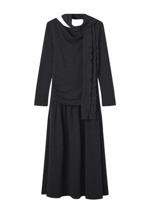 tout a coup scarf-detailed ruched maxi dress - Grey