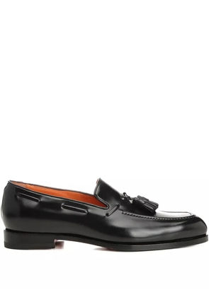 Santoni Enamelled leather loafers - Black
