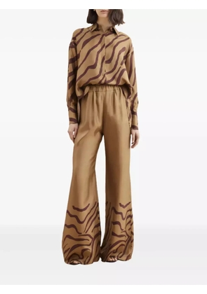Raquel Diniz Sofia wave-print trousers - Neutrals