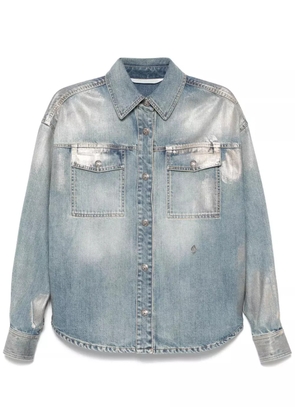Palm Angels coated denim shirt - Blue