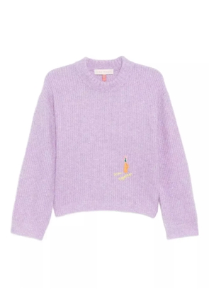 Mira Mikati slogan-embroidered jumper - Purple