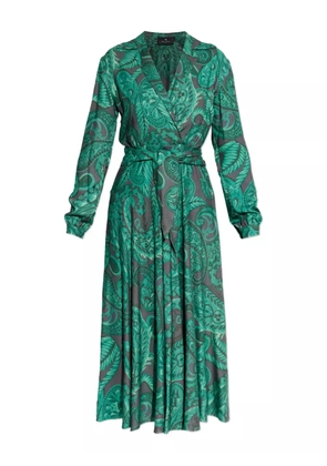 ETRO paisley-print tie-waist midi day dress - Green