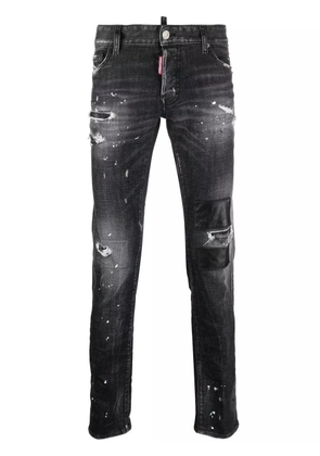 DSQUARED2 distressed-effect straight-leg jeans - Black