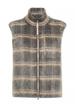 Brunello Cucinelli check-pattern gilet - Grey