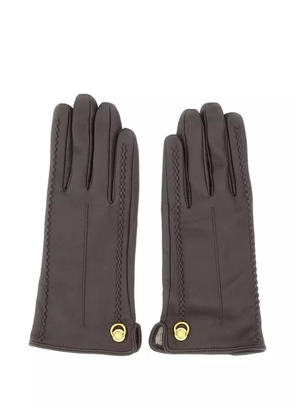 GIANNI CHIARINI embroidered-detail gloves - Brown