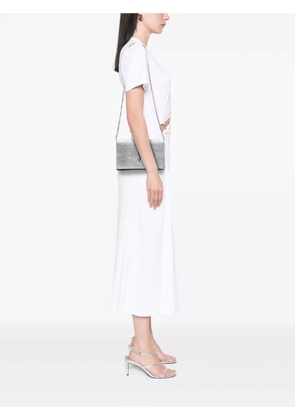 Saint Laurent Pre-Owned 2000-2025 Metallic Python Embossed Leather Monogram Kate Wallet on Chain crossbody bag - Silver