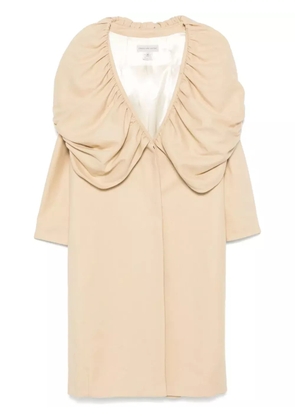 Dries Van Noten Pre-Owned 1990s folded-edge coat - Neutrals