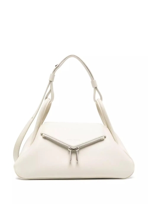 Amina Muaddi Gemini leather shoulder bag - Neutrals