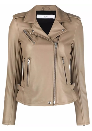 IRO leather fitted biker jacket - Grey
