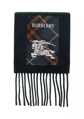 Burberry fringed logo scarf - Green