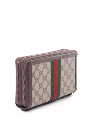 Gucci Pre-Owned 2016-2025 GG Supreme Ophidia Card Case Wallet long wallets - Brown