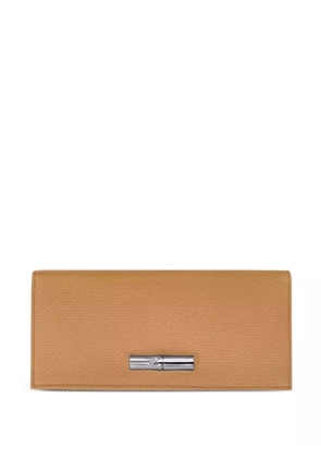 Longchamp Roseau textured leather wallet - Brown