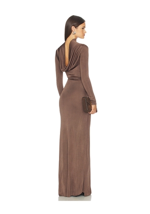 SRG Sylveeah Draped Cowl Gown in Grey. Size L. Also in M, S, XL, XS, XXS.