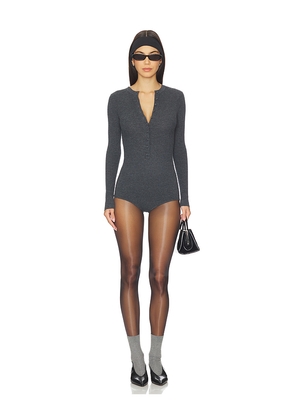 self-portrait Grey Wool Knit Playsuit in Grey. Size L. Also in M, XS.