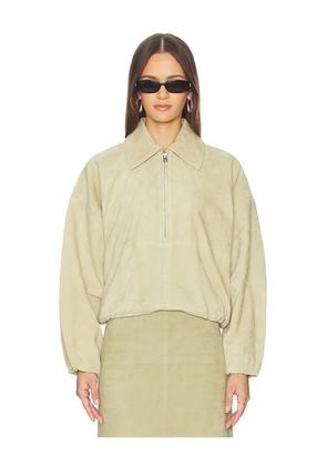 SRG Elenore Suede Jacket in Beige. Size L. Also in M, S, XS, XXS.