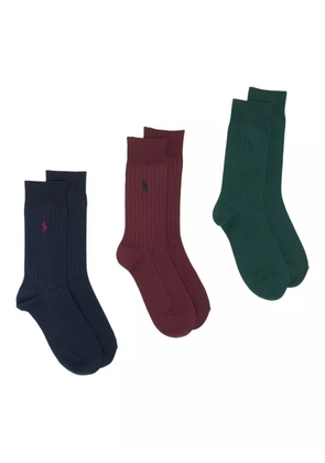 Polo Ralph Lauren Polo Pony-embroidered socks (pack of three) - Blue