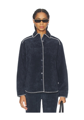 Still Here Western Shirt in Navy. Size L. Also in M, XS.