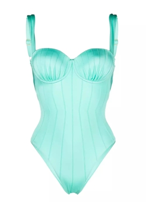 Noire Swimwear ribbed balconette swimsuit - Blue