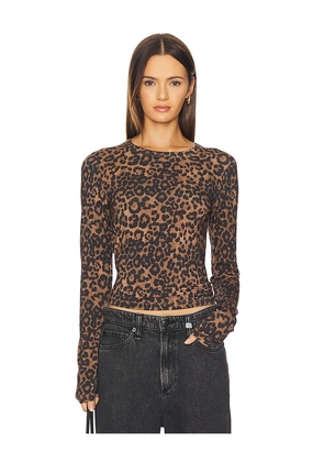 Rag & Bone Luca Printed Long Sleeve in Brown. Size L. Also in M, S, XS.
