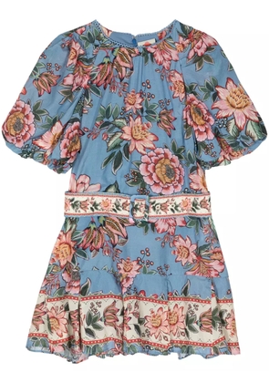 FARM Rio Wonderful Bouquet-print minidress - Blue