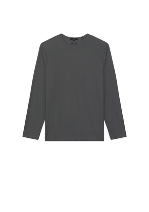 Vince Pima Pique Long Sleeve Tee in Grey. Size L. Also in S, XL/1X, XXL/2X.