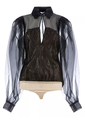 Cristiano Burani sheer lace blouse - Black