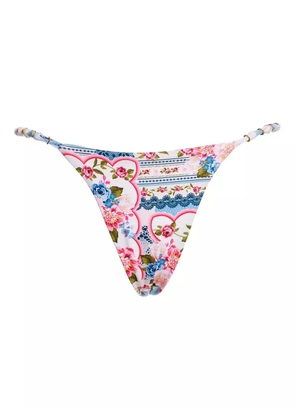 Agua Bendita Dakota floral-print bikini bottom - White
