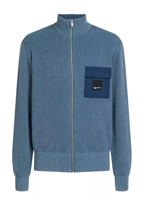 Karl Lagerfeld Jeans zip-up washed cardigan - Blue