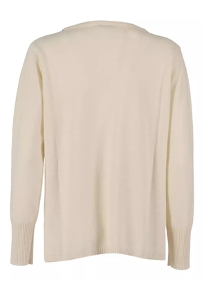 Kangra trim crew-neck sweater - Neutrals
