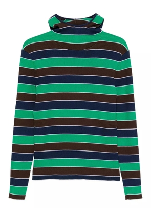 Charles Jeffrey Loverboy animal-ears striped jumper - Green