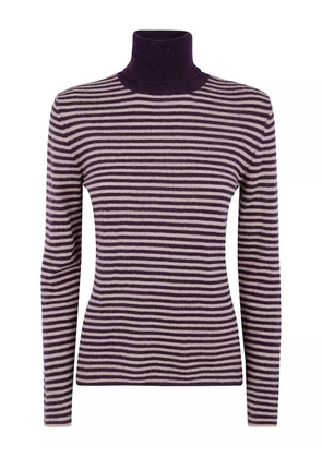 base striped halterneck sweater - Purple