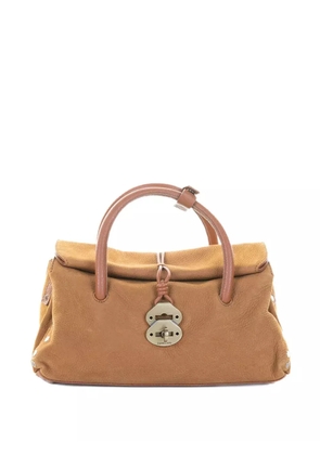 Zanellato Jones suede tote bag - Brown