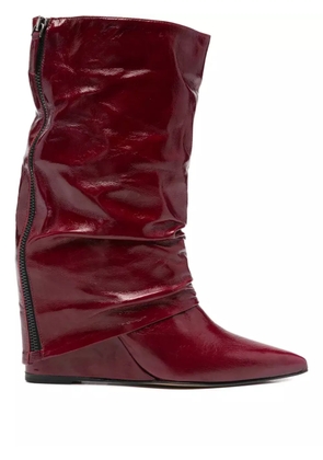 The Seller leather boots - Red