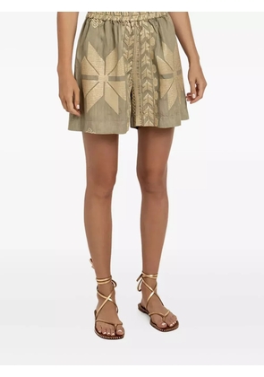 GREEK ARCHAIC KORI Aeolis elasticated shorts - Green