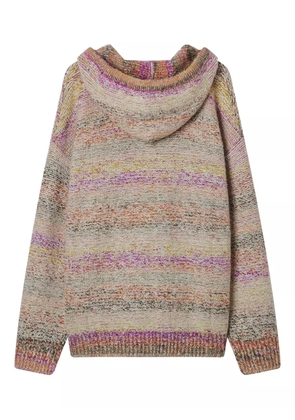 b+ab striped hooded hoodie - Neutrals