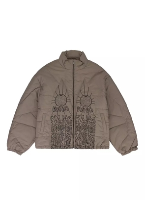 Who Decides War embroidered padded jacket - Brown
