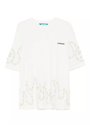 BARROW crystal-embellished short-sleeve T-shirt - White