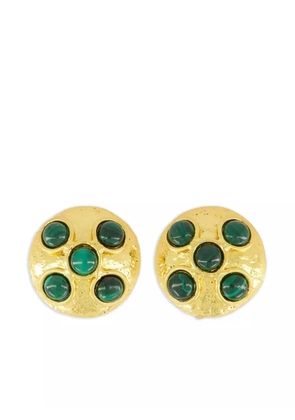 Sylvia Toledano Brutalist malachite earrings - Gold